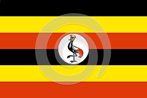 Flag of The Uganda Vector illustration
