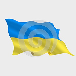 Flag of ukraine in 3d vector illustration
