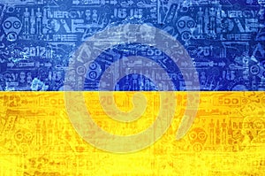 Flag of ukraine - abstract conflict news background