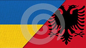 Flag of Ukraine and Austria. National symbols of Ukraine and Austria