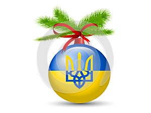 Flag of Ukraine Glass Ball Christmas Ornament