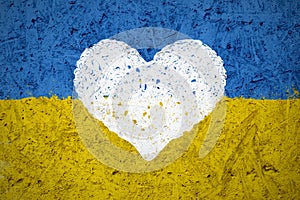 Flag of Ukraine with the heart symbol