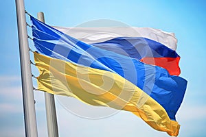 Flag of Ukraine and Russia