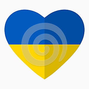 Flag of Ukraine in the shape of Heart, flat style, symbol