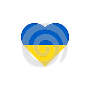 Flag of Ukraine in the shape of a heart. Vector illustration