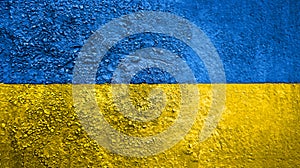 Flag of Ukraine stone concrete background texture