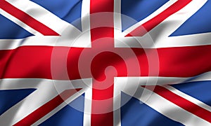 Flag of United Kingdom blowing in the wind