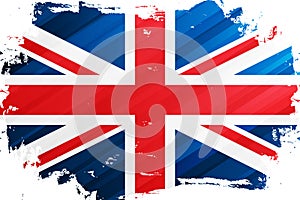 Flag of the United Kingdom brush stroke background. National flag of the United Kingdom. Union Jack.