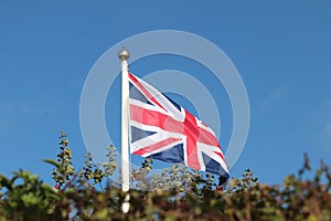 Flag of the United Kingdom flying high