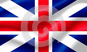 Flag of United Kingdom, Great Britain waving in the wind.