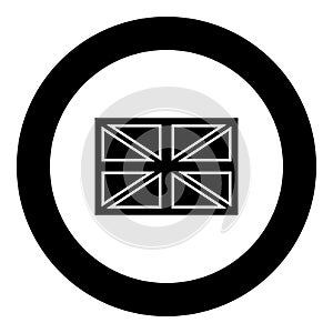 Flag united kingdom icon black color in circle