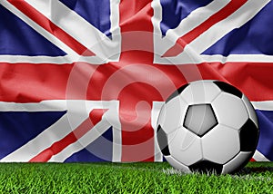 Flag of United Kingdom and soccer ball