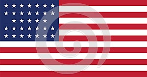 Flag of the United States between 1859 and 1861 33 stars