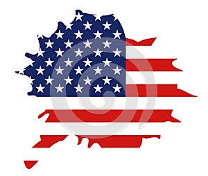 Flag of the United States of America, brush background. USA flag brush vector.