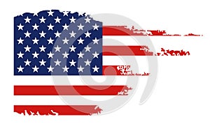 Flag of the United States of America, brush background. USA flag brush vector.