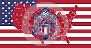 Flag United States of America flag vector, great seal of the USA