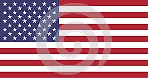 Flag of United States of America oficial colors and proportions