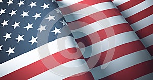 Flag of United States of America. Old Glory waving patriotic background