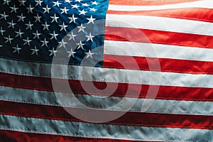 Flag of United States of America, USA flag background in dark