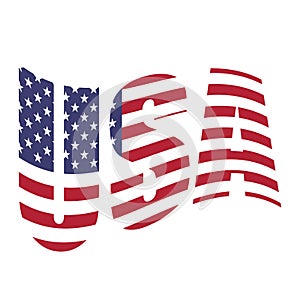 Flag of United States of America USA - Vector illustration design for banner, t-shirt graphics, fashion prints, slogan tees