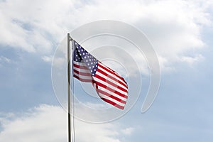 Flag of United States on a flagpole