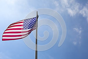 Flag of United States on a flagpole