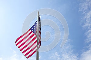 Flag of United States on a flagpole