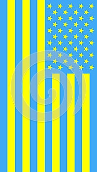 Flag USA in blue and yellow colors. Minimal trend.