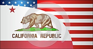 Flag of USA and California state