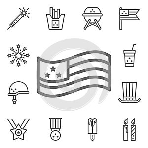 Flag, USA icon. 4th of July icons universal set for web and mobile