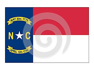 Flag of USA State of North Carolina