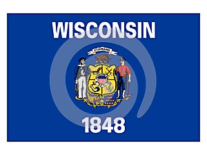 Flag of USA State of Wisconsin