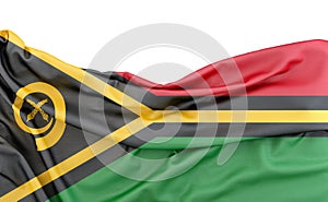 Flag of Vanuatu isolated on white background with copy space above. 3D rendering