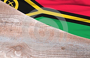 Flag Vanuatu and space for text on a wooden background