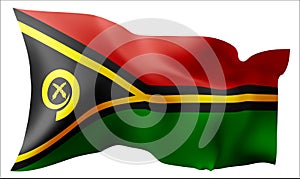 Flag of the Vanuatu waving in the wind.