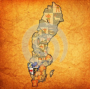Vastra Gotaland on map of swedish counties photo