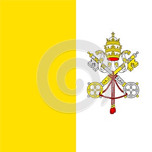 Flag of Vatican City, Vatican City Flag, National symbol of Vatican City country