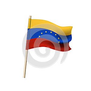 Flag of Venezuela. Sstars on yellow, blue and red stripes. Vector illustration