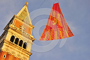 The flag of Venice in San Marco