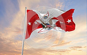 flag of Vice Chief of Staff of the United States Army waving in the wind. USA National defence. Copy space. 3d illustration