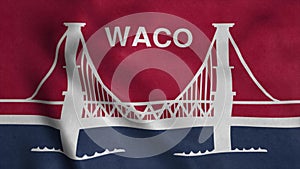 Flag of Waco, county seat of Texas, United States of America. 3d illustration
