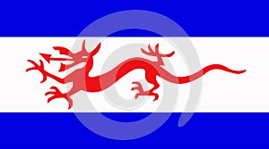 flag of Welsh Argentines. flag representing ethnic group or culture, regional authorities. no flagpole. Plane layout, design