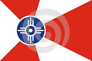 Flag of Wichita, Kansas. United States of America