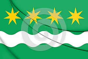 Flag of Winsum Groningen, Netherlands. 3D Illustration