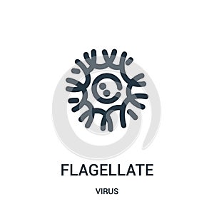 flagellate icon vector from virus collection. Thin line flagellate outline icon vector illustration photo