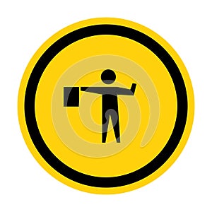 Flagger Ahead Symbol Sign Isolate on White Background,Vector Illustration