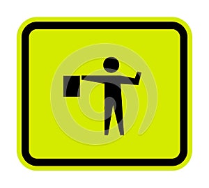 Flagger Ahead Symbol Sign Isolate on White Background,Vector Illustration