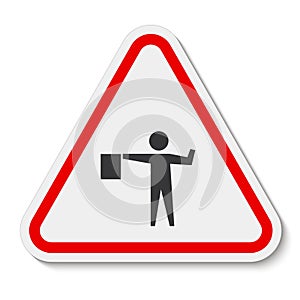 Flagger Ahead Symbol Sign Isolate on White Background,Vector Illustration