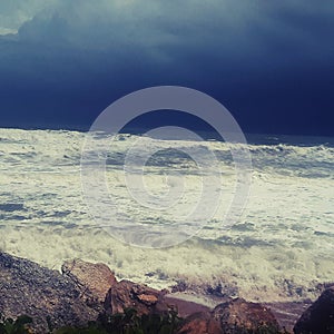 Flagler beach. Hurricane Dorian clouds photo
