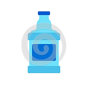 Flagon blue pottery liquid beverage vector icon. Water  bottle logo delivery big plastic canister gallon